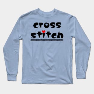 Cross Stitch Small Heart Long Sleeve T-Shirt